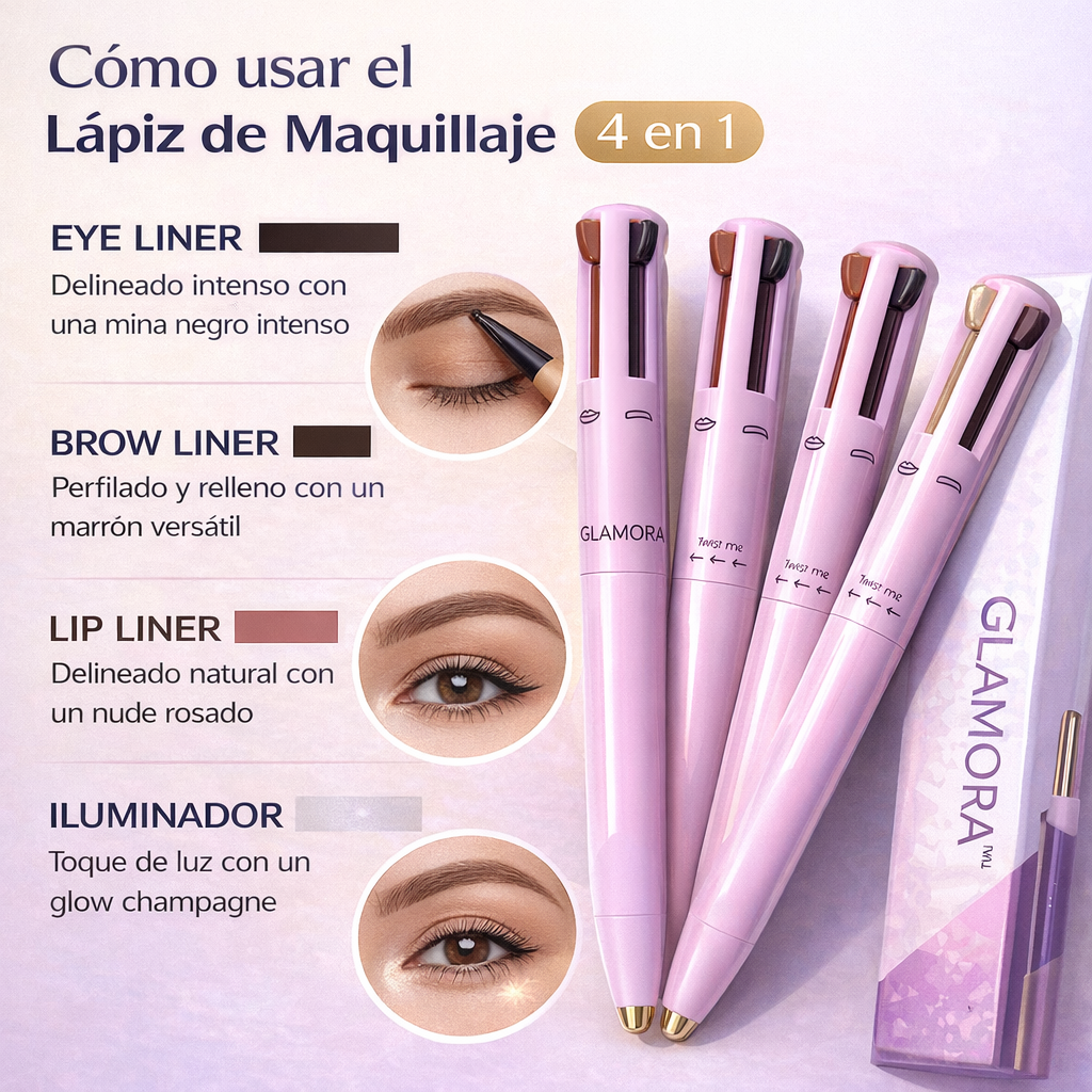 GLAMORA™ 4ONE · Maquillaje 4 en 1 en un solo lápiz